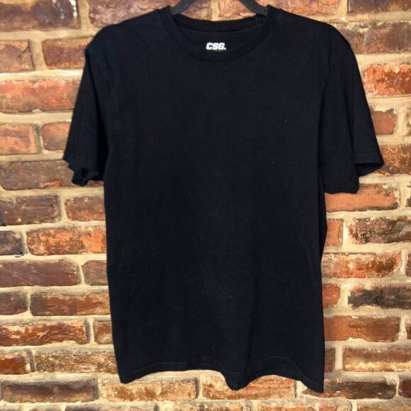 CSG Black Short Sleeve Crew Neck Cotton T-Shirt Men's Size Medium - Picture 1 of 3